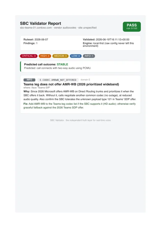 PASS report preview